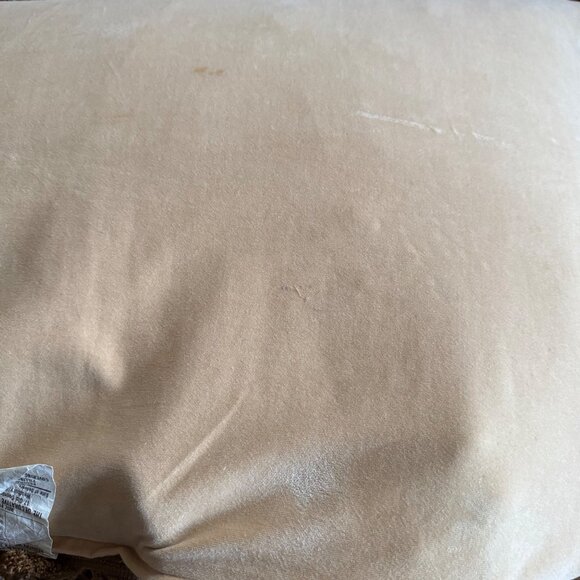 Shabby Tapestry Throw Tassel Pillow Set Beige Cover Floral Embroidered Vintage - Picture 9 of 16